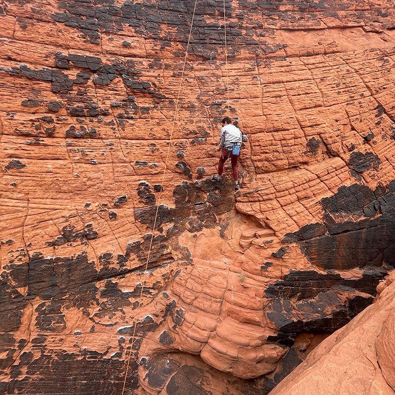 Nathan rock climbing